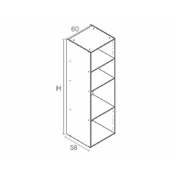 Módulo cocina columna H+M blanco 2200x600x580mm h