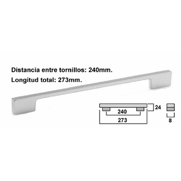 Asa 6362 níquel satinado 256mm