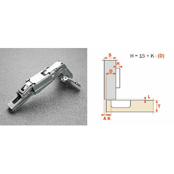 Bisagra SALICE 165º tetón 10mm C2BFA99