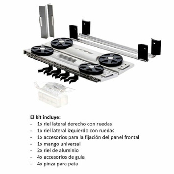 Cajón zocalo kit con ruedas fondo 450mm