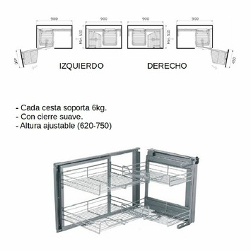 Rinconero duetto system derecha puerta 450mm
