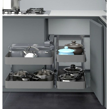 Rinconero doble guia P400mm antracita mod.900 dcho