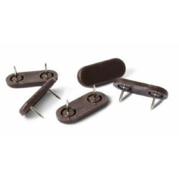 Deslizante plástico 2 clavos negro 18x44mm