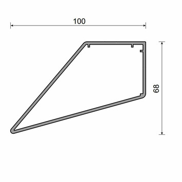 Perfil de pata triangular 3850mm blanco mate ml