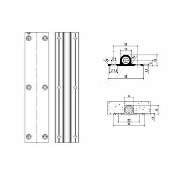 Tensor puerta ST701 2300mm níquel Recortable 300mm