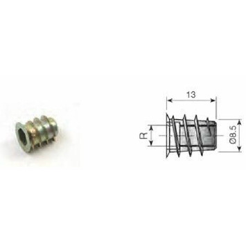 Herraje unión tuerca aleta M6 10x13mm cabeza plana