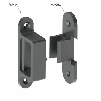 Herraje unión oculto FITLOCK KU macho