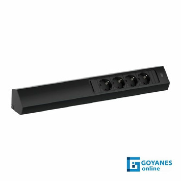 Enchufe torre angular 4 enchufes CASIA 2 negro