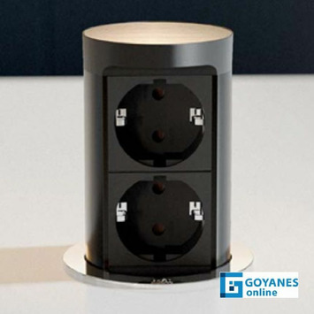 Regleta 2 enchufes embutir ELEVATOR 2 inox