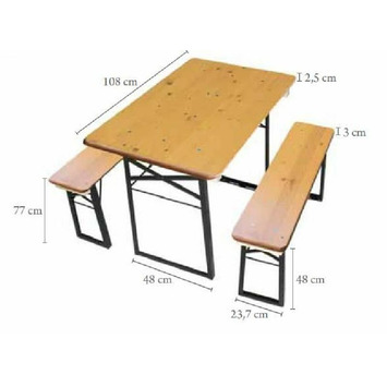 Mesa plegable SHORTY 1080x670mm madera lasur marró