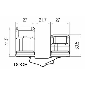 Bisagra Krona K2780 135x27mm  cromo satinado