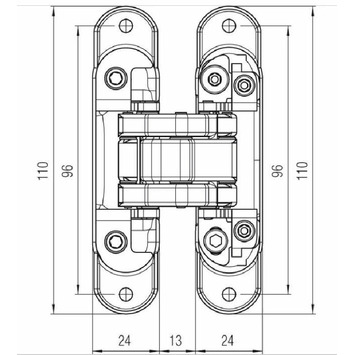 Bisagra Krona K8060 BI HD 110x24mm blanco