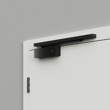 Brazo deslizante cierrapuertas antivandálico negro