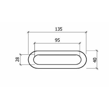 Asa concha oval 120mm inoxidable
