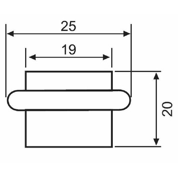 Tope puerta inox cilíndrico con goma 25x20