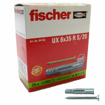 Taco FISCHER UX-6X35 con tornillos - 25 unidades