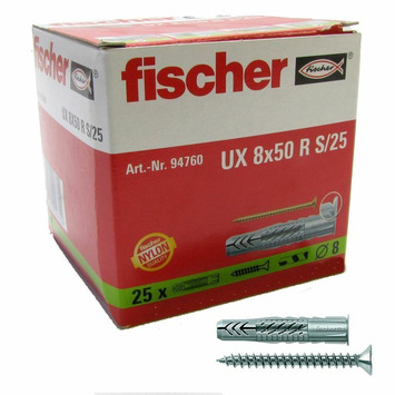 Taco FISCHER UX-8X50 R S/15 con tornillo - 25 unds