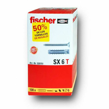 Taco FISCHER SX-6T - con tornillos 100 unidades