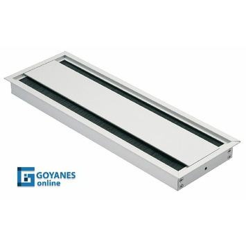 Pasacables rectangular doble 320x110mm plata mate