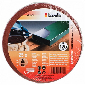 Set KWB 25 discos adhesivos lijadora 125