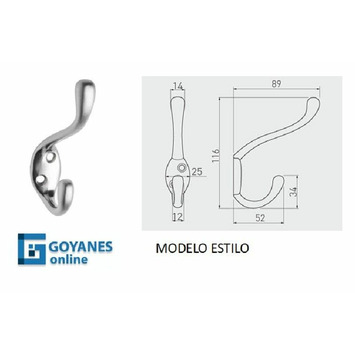 Percha modelo ESTILO acabado aluminio