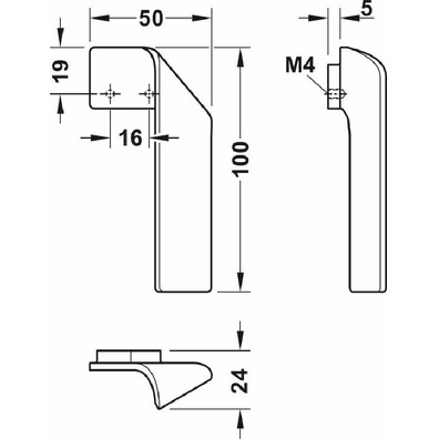 Tirador para mueble, Tirador con asa horizontal de