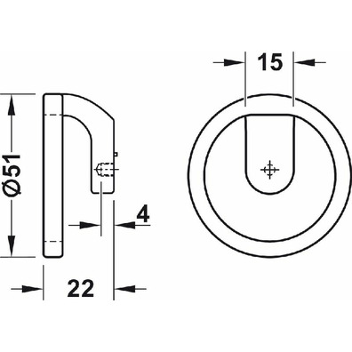 Tirador para mueble, de fundición de zinc