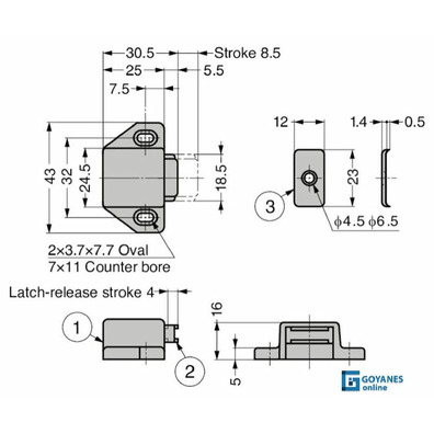 Pulsador push magnético blanco P.25mm ML-30SW