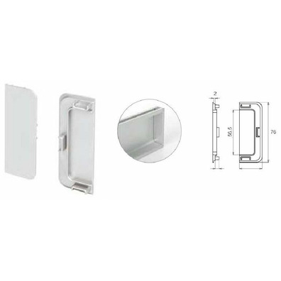 Tapa GOLA cerrada central plata mate (dch.+izq.)