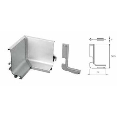 Terminal inglete GOLA interior superior plata mate