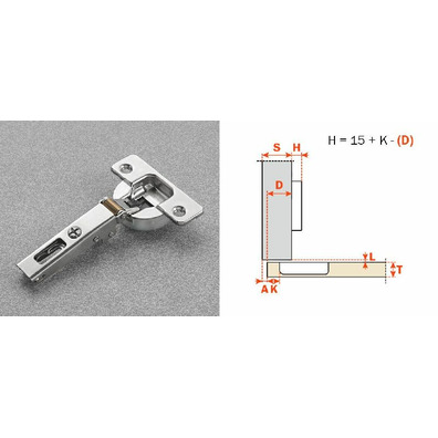 Bisagra Salice Silentia recta bajo espesor C1A6AE9