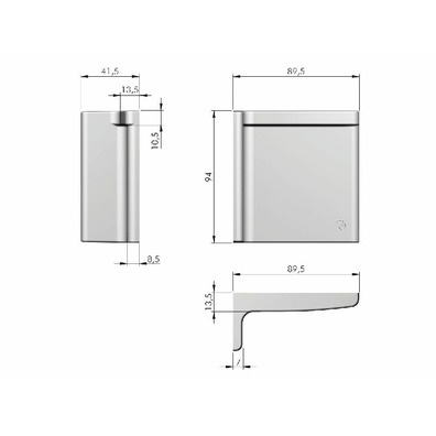 Tapa colgador Libra H11 blanca derecha Blanco