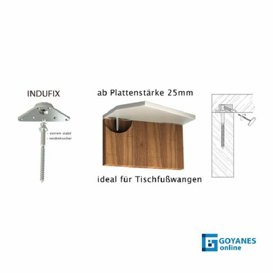 Herraje giratorio - conector de esquinas pata fija