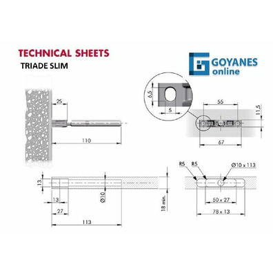 Tente TRIADE SLIM soporte balda 15kg c/regulación