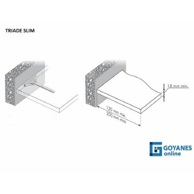 Tente TRIADE SLIM soporte balda 15kg c/regulación
