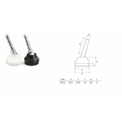 Pie inclinable con fieltro marrón