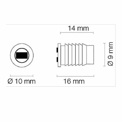 Iman embutir 16x10mm marrón