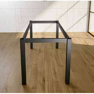 Set 4 patas cuadradas de mesa negro cepill