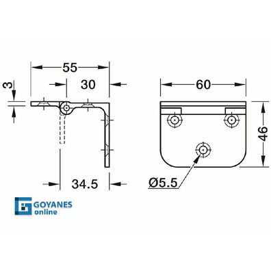 Bisagra plegable para mesa a pared 388H00