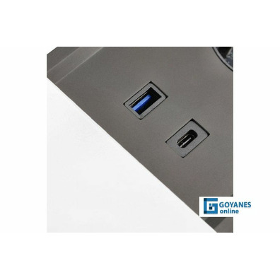 Regleta empotrable PRESTINO 2 enchufes+USB negr
