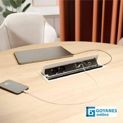 Marco regleta elevable CONI blanco con pasacables