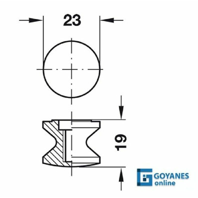 Pomo de pulsar push-lock niquel mate plastico