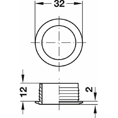 Roseta para push-lock niquel mate plastico
