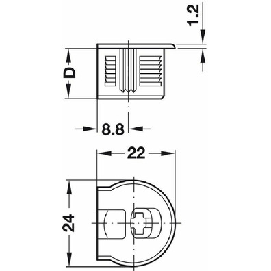 Casquillo Rafix HAFELE para 19mm con reborde