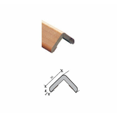 Ángulo MDF 2600x30x30mm roble barnizado natural