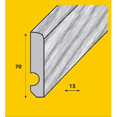 Zócalo MDF blanco 2250x70x15mm metro lineal