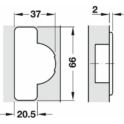 Bisagra SALICE recta tacos 45/9,5mm C2R6A99