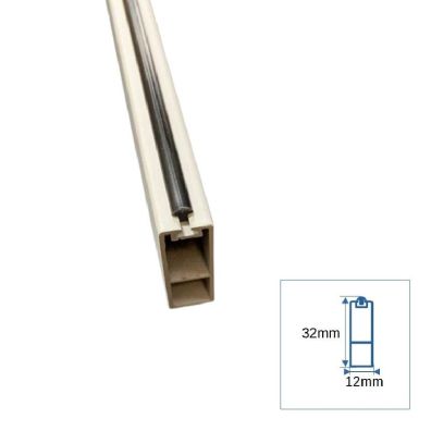 Barra colgar rectangular blanca metro lineal