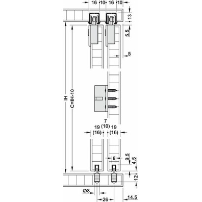 Herraje para puerta corredera, Slido Classic 12 IF