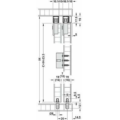 Herraje para puerta corredera, Slido Classic 12 IF